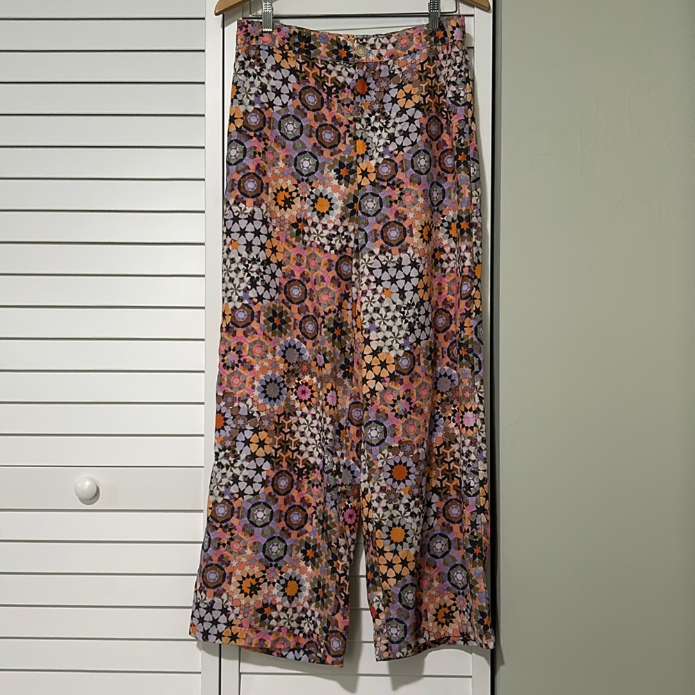 Anthropologie Wide Leg Cropped Pant Size 12